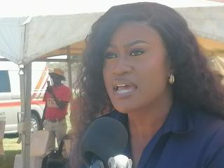 OTJIWARONGO, 01 December 2025 - The Minister of Health and Social Services, Dr Esperance Luvindao, speaks at the 2025 commemoration of World Aids Day at Otjiwarongo on Monday. (Photo by: Mulisa Simiyasa) NAMPA 