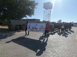 OTJIWARONGO, 01 December 2025 - A street procession was held to raise public awareness at the 2025 commemoration of World Aids Day at Otjiwarongo on Monday. (Photo by: Mulisa Simiyasa) NAMPA 