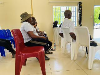 OMUTHIYA, 04 December 2025 - Business owners from within Omuthiya attending the consultation meeting on the Namibia
Investment Promotion Bill. (Photo by: Max Henrich) NAMPA