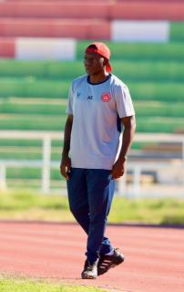 WINDHOEK, 14 December 2025  – African Stars Football Club assistant coach Agnus Elemu pictured during round 13 of the Namibia Premier Football League at the Independence Stadium when his side played to a goalless draw against FC Ongo's. (Photo by: Hesron Kapanga) NAMPA