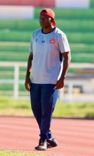 WINDHOEK, 14 December 2025  – African Stars Football Club assistant coach Agnus Elemu pictured during round 13 of the Namibia Premier Football League at the Independence Stadium when his side played to a goalless draw against FC Ongos. (Photo by: Hesron Kapanga) NAMPA