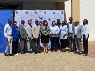 WINDHOEK, 16 December 2025 - The new Board of Trustees of the Namibian Institute of Mining and Technology (NIMT) pictured together with Minister of Education, Innovation, Youth, Sports, Arts and Culture (MEIYSAC), Sanet Steenkamp during the board's inauguration in Windhoek. ( Photo: Edward Tenete) NAMPA