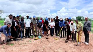 MAPOREZA, 19 December 2025 - The Kavango West Regional Directorate of Education, Innovation, Youth, Sports, Arts and Culture officially handing over construction sites to the Namibia Training Authority (NTA) at Maporeza village in the Kavango West Region on Friday. (Photo by: Lylie Joel) NAMPA