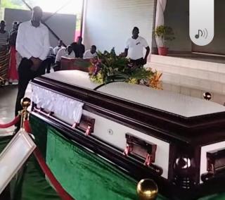 KATIMA MULILO, 08 January 2025 - The casket with the remains of the late former Katima Mulilo Town Council (KMTC) Chief Executive Officer, Charles Nawa Nawa at a memorial service that was held at the Ngweze community hall as per his wish - a KMTC property that he cherished so much during his reigns as CEO from 2012 to 2016.
(Photo: Contributed)

