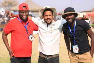 OUTJO, 22 January 2026 - SummerJive tournament organisers Bonny Haeseb, Macdonald Tjaritje and Daniel Hafeni. The tournament is set to take place at the Etoshapoort Sports Stadium in Outjo on 29 and 30 August. (Photo: Contributed) 