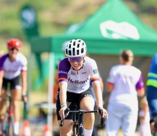WINDHOEK, 25 January 2026 – Namibia’s junior female cyclist Delsia Janse van Vuuren while in action during round three of Nedbank Namibia Windhoek Power Pedal (WPP) 3 Döbra Loops. (Photo by: Hesron Kapanga) NAMPA