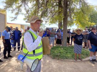 Werner Bon Watzdorf the spokesperson of the group and chairperson of the Mariental Residents Association.