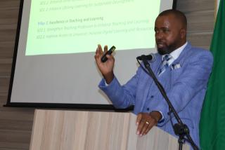OTJIWARONGO, 30 January 2026 - Otjozondjupa Education Director, Gerhard Ndafenongo speaks at the 2026 annual education conference Friday morning at Otjiwarongo. (Photo by: Mulisa Simiyasa) NAMPA