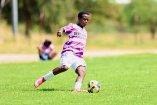 WINDHOEK, 31 January 2026 - Otjiwarongo-based Namibia Premier Football League outfit Life Fighters’ Vilho Kaluvu in action against FC Ongos during round 14 of the 2025/26 season at the UNAM Stadium. Ongos won the match 3-0. (Photo by: Hesron Kapanga) NAMPA