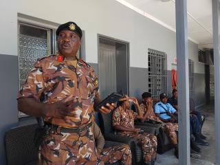 KATIMA MULILO, 05 February 2026 - Katima Mulilo Police Station Commander, Chief Inspector Charles Mayumbelo pictured during a media conference on Thursday. (Photo: Michael Mutonga Liswaniso) NAMPA 
