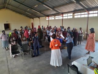 OUTJO, 10 February 2026- The Namibian police in Outjo held a women's meeting to call for safer society through discipline of children at the Etoshapoort Community Hall in Outjo. ( Photo: Dalene Kooper) NAMPA 