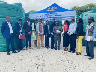 OMUTHIYA, 12 February 2026- Oshikoto education stakeholders at the official handover water tanks.

(Photo: Max Henrich) Nampa