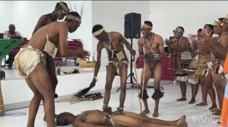 TSINTSABIS, 20 February 2026- The Ombili cultural group performing a play during the commemoration of international mother language day in Tsintsabis, Guinas constituency.

(Photo: Max Henrich) NAMPA 