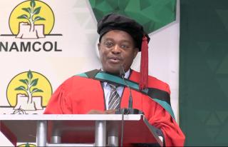 WINDHOEK, 24 FEBRUARY 2025 - Chief Executive Oficcer at NAMCOL Ngepathimo Kadhila during the opening of the 2026 academic year. (Photo: Simsolia Kambonde) NAMPA