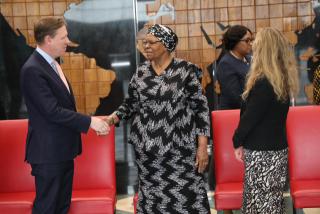 WINDHOEK, 26 February 2026 - President Netumbo Nandi-Ndaitwah and De Beers CEO Al Cook at State House (Photo: Contributed)