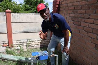 GROOTFONTEIN, 25 February 2026 - Grootfontein municipality public relations officer, Luke Salomo talks about the newly installed prepaid water meters at individual houses, businesses, churches and government buildings around town. (Photo by: Mulisa Simiyasa) NAMPA