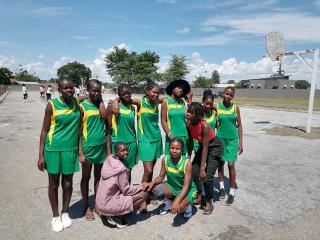 GROOTFONTEIN, 28 February 2026 - The Tsumkwe under-20 netball constituency team poses at the Otjozondjupa Governor's 2026 tournament in Grootfontein Saturday morning. (Photo by: Mulisa Simiyasa) NAMPA 