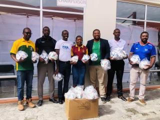 NKURENKURU, 06 March 2026- The Kavango West Regional Football Association, on behalf of the Namibia Football Association handed over 287 soccer balls to the Kavango West Directorate of Education, Innovation, Youth, Sports, Arts and Culture on Friday.

(Photo: Lylie Joel)
NAMPA