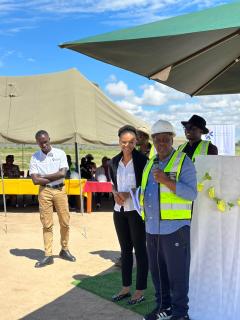 OTJOMBINDE, 13 March 2026 - Omaheke Governor Pijoo Marikutuka Nganate officiating the launch of the Otjombinde Sports Field construction. (Photo: Contributed) 