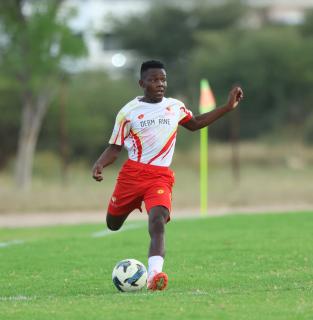 WINDHOEK, 14 March 2026 - UNAM FC right back, Simon Siririka while in action against KK Palace at the UNAM Stadium during round 25 of the Namibia Premier Football League. The match ended 2-1 in favour of UNAM. (Photo by: Hesron Kapanga) NAMPA