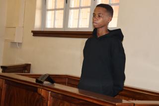 OTJIWARONGO, 16 March 2026 - The 18-year-old Otjiwaronngo murder accused, Rivaldo Cloete appears in the Otjiwarongo Magistrate's Court Monday morning on a charge of murder of Petronella Sabatha. (Photo by: Mulisa Simiyasa) NAMPA 