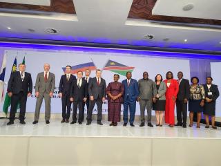 WINDHOEK, 16 MARCH 2026 - Government officials from Namibia and Russia pose for a photo at the 11th session of the Intergovernmental Commission on Trade and Economic Cooperation in Windhoek. (Photo by: Molly Weyulu) NAMPA 