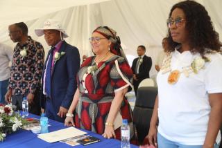 MARIENTAL, 18 March 2026 - Vice-President, Lucia Witbooi during the launch of the Government Institutions Pension Fund (GIPF) Pension-Backed Home Loan Scheme in Mariental, Hardap Region. (Photo contributed) 