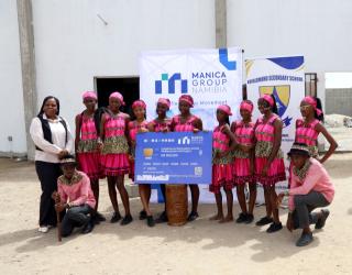 WINDHOEK, 31 MARCH 2026 - Learners from Kuisebmond Secondary School in Walvis received a donation from Manica Group for their school hall. (Photo: Contributed) NAMPA