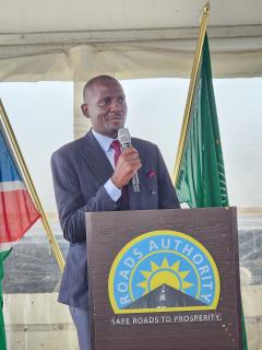 WINDHOEK, 08 April 2026 - Minister of Works and Transport, Veikko Nekundi, pictured at the groundbreaking ceremony for the NaTIS centre in Wanaheda. (Photo by: Molly Weyulu) NAMPA