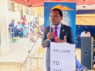 OSHAKATI, 08 April 2026, Omusati Regional Governor Immanuel Shikongo during the sixth edition of the Northern Wellness Drive under the Dr Shapumba Free Medical Services initiative by DuneSeven Medical Centre on Wednesday. (photo: contributed) 