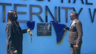 ONIIPA, 10 APRIL 2026- Minister of Health and Social Services, Esperance Luvindao (L) and Oshikoto governor Sacky Kathindi (R) captured during the opening of the new Onandjokwe maternity unit.

(Photo: Max Henrich) NAMPA 