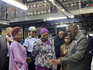 WINDHOEK, 14 April 2026 - President Netumbo Nandi-Ndaitwah touring Dinapama factory in Windhoek. (Photo by: Justina Shuumbwa) NAMPA