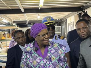 WINDHOEK, 15 April 2026 - President Netumbo Nandi-Ndaitwah toured the Dinapama factory in Windhoek on Tuesday. (Photo by: Justina Shuumbwa) NAMPA