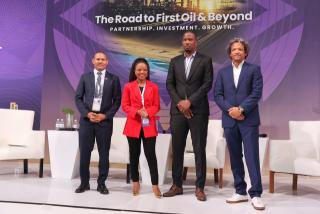 WINDHOEK, 16 APRIL 2026 - Panelists at the 8th Namibia International Energy Conference pose for a photo. (Photo by: Molly) NAMPA