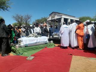 GAM, 19 April 2026 - Caskets of late former Otjozondjupa Governor and Member of Parliament James Uerikua and his son, Venturo being laid to rest at their family gravesites at Otjiserandu village on Sunday. (Photo by: Mulisa Simiyasa) NAMPA 