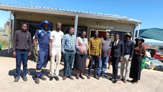 WINDHOEK, 23 April 2026 - City of Windhoek council members pictured at the Waste Buy Back Centre. (Photo by: Ali Negumbo) NAMPA
