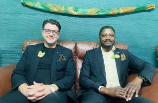 OMUTHIYA, 24 April 2026- Deputy Minister of Education, Innovation, Youth, Sport, Arts and Culture Dino Ballotti (L) captured with Omuthiya constituency Councillor Erastus Nekomba (R) during the fundraising gala dinner of Omuthiya lipundi Secondary School on Friday.

(Photo: Max Henrich) NAMPA