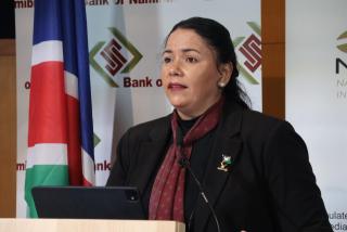 WINDHOEK, 30 April 2026 - Deputy Governor  Bank of Namibia Leonie Dunn speaking during the Financial Stability Report 2026. (Photo by: Chelva Wells) NAMPA 