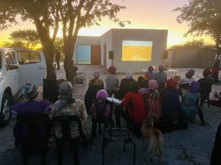 OMPINGE, 03 May 2026- Community members from Ompinge village in the Onyaanya constituency of the Oshikoto region watching a film screening titled 'Namibia: The Struggle for Liberation,' ahead of the Cassinga Day commemorations. Those commemorations are set to take place at Okapalelona settlement in the Omusati region on Monday. (Photo: contributed)