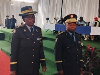 KATIMA MULILO, 08 May 2026 - Commissioner Julia Iuze Sakuwa-Neo has officially taken over the reigns from outgoing Zambezi Regional Commander, Commissioner Andreas Shilelo who has been transfered to Oshana Region after a four year spell in the Zambezi region.

(Photo: Michael Mutonga Liswaniso) NAMPA



