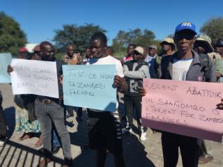 KATIMA MULILO, 13 May 2026 - A group of farmers in the Zambezi region staged a peaceful demonstration at Katima Mulilo over the persistent stock theft incidents. (Photo: Michael Mutonga Liswaniso) NAMPA 