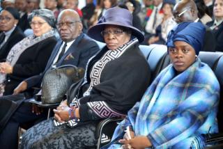 WINDHOEK, 16 MAY -President Netumbo Nandi-Ndaitwah accompanied by First Gentleman Denga Ndaitwah at the funeral service of Joplin !Gontes. (Photo contributed). NAMPA