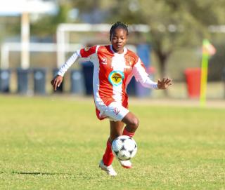 WINDHOEK, 16 May 2026 - A UNAM Bokkies player in action during Round 20 of the Women’s Super League at UNAM Stadium in Windhoek on Saturday. (Photo by: Hesron Kapanga) NAMPA