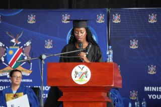 WINDHOEK, 20 MAY 2026 - Otja Uandara graduated with a certificate in Early Childhood Development from Eros Girls’ School in Windhoek, overcoming significant challenges as a student with special needs. (Photo by: Uakutura Kambaekua) NAMPA.