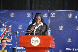 WINDHOEK, 20 MAY 2026 - Helena Angula graduated with a certificate in Food Preparation in Windhoek on Wednesday, overcoming significant challenges as a student with special needs. (Photo by: Uakutura Kambaekua) NAMPA.