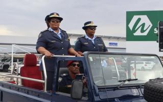OSHAKATI, 20 May 2026 - The Acting Inspector General of the Namibian Police Force, Major General Anne-Marie Nainda pictured during the street procession in Oshakati ahead of the Police Basic Training Graduation Ceremony scheduled for Friday. (Photo: Contributed)  