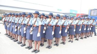 OSHAKATI, 20 May 2026 - The graduating cadet constables pictured during the street procession at Oshakati ahead of their graduation on Friday. (Photo: Contributed) 