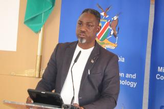 OSHAKATI, 21 May 2026- Oshana Regional Governor Hofni Iipinge during the ICT high level engagement at the Leo Shoopala hall in Oshakati on Thursday. (photo: Ester Hakaala) NAMPA