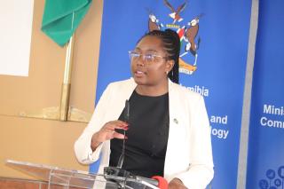 OSHAKATI, 21 May 2026- The minister of Information and Communications Technology Emma Theofelus during the high level ICT stakeholders engagement at Oshakati in the Oshana region on Thursday. (Photo: Ester Hakaala) NAMPA