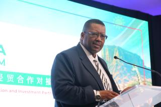 WINDHOEK, 22 May 2026 - Charles Joseph, Acting Head of Department for Bilateral Relations and Cooperation at the Ministry of International Relations and Trade, speaking the Nsmibia-China Business Forum in Windhoek on Friday, under the theme “Strengthening Namibia-Shandong Economic Cooperation and Investment Partnerships.”

(Photo by: Chelva Wells) NAMPA
